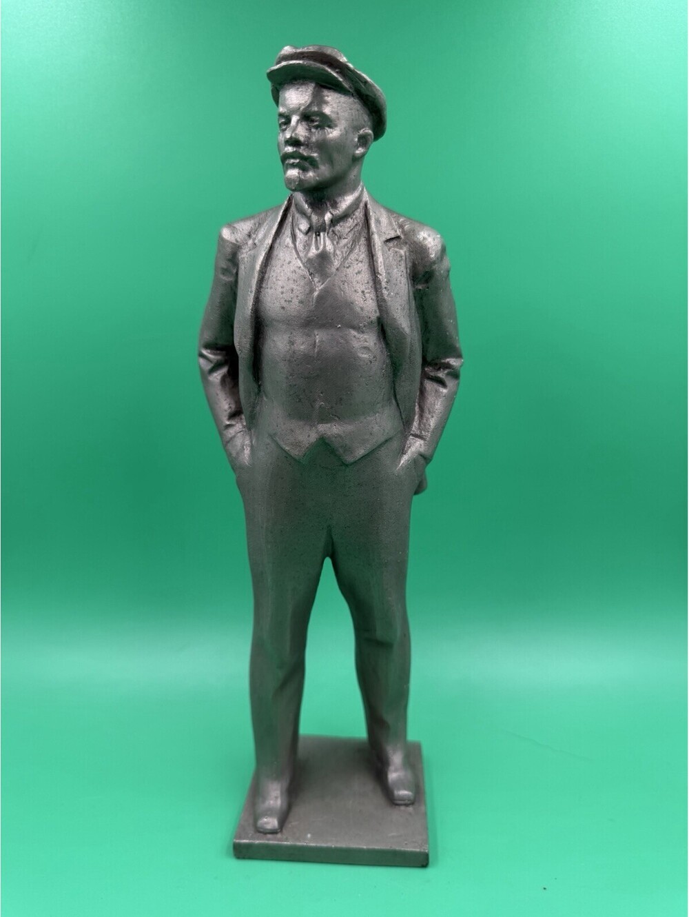 Vladimir Lenin Soviet Communism Bust Vintage Metal Statue Table Figurine USSR